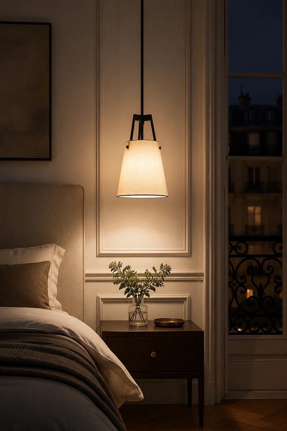 Modern Fabric Shade Corniche Pendant Lamp - Lumpaz