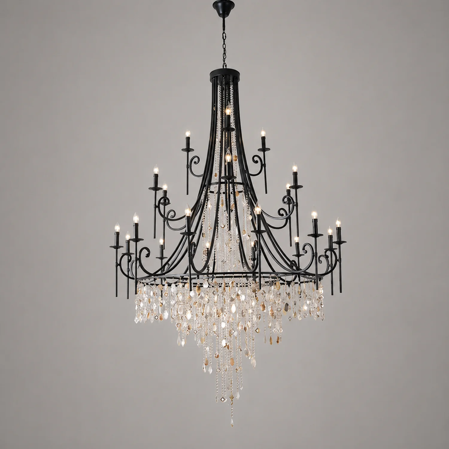Tatum Lux American Shell Crystal Chandelier - Lumpaz