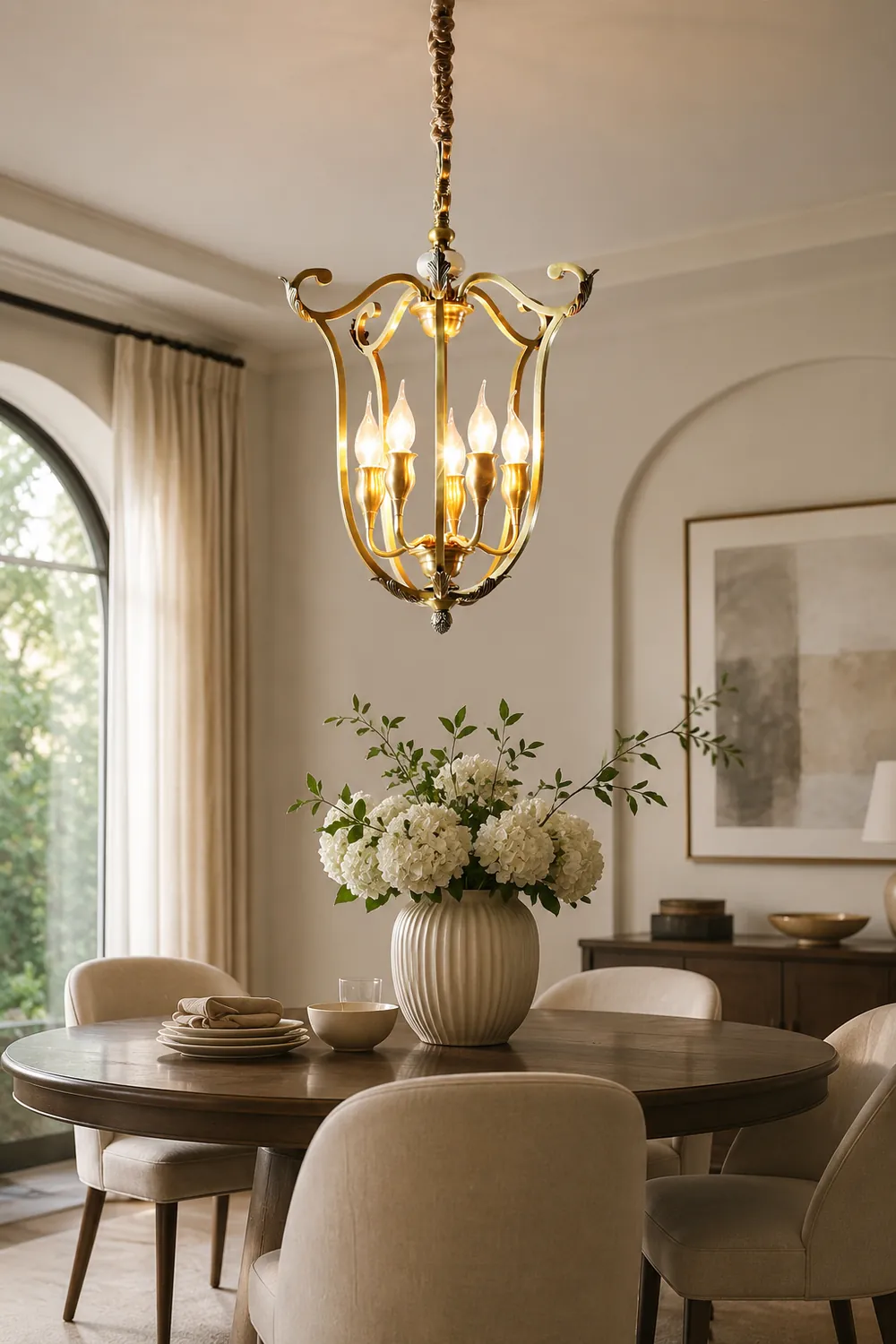 Classical carved candle chandelier - Lumpaz