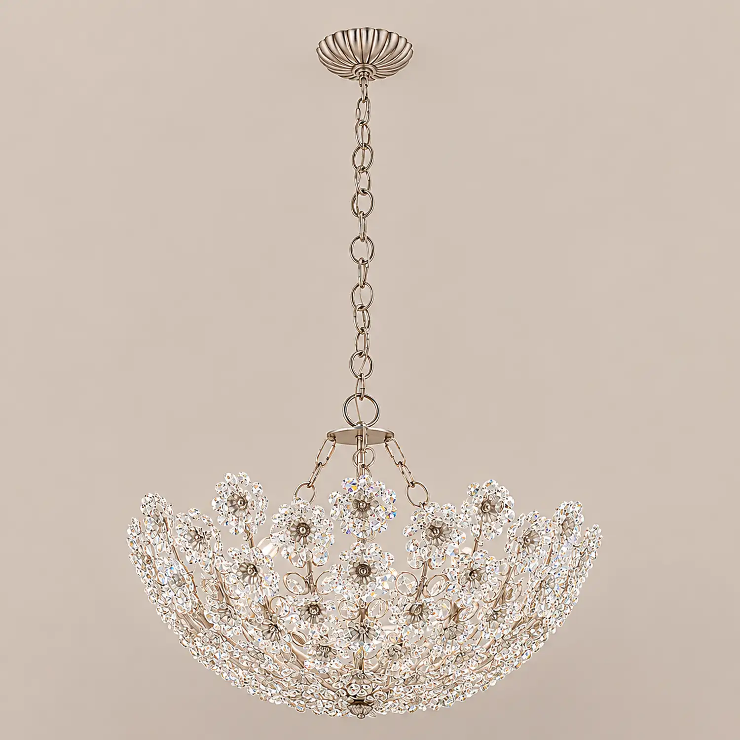Claret Crystal Flower Basket Chandelier - Lumpaz