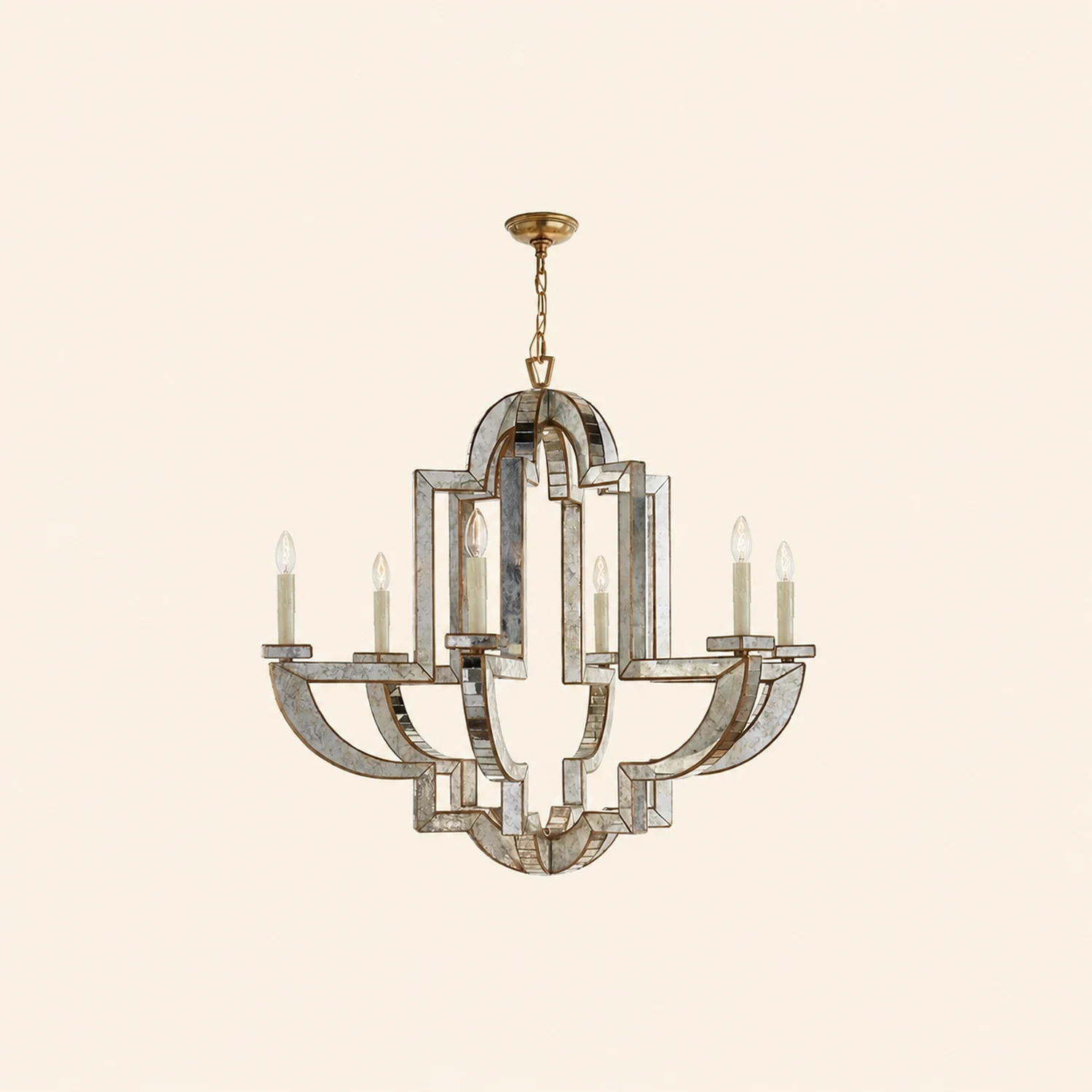 Art Deco Mirrored Candle Chandelier - Lumpaz