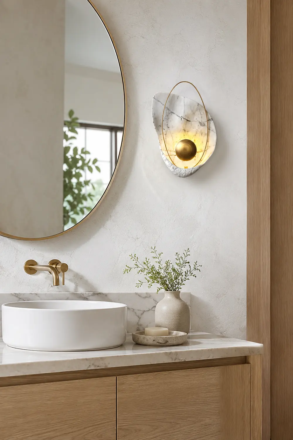 Artisan Shell Marble Wall Sconce - Lumpaz