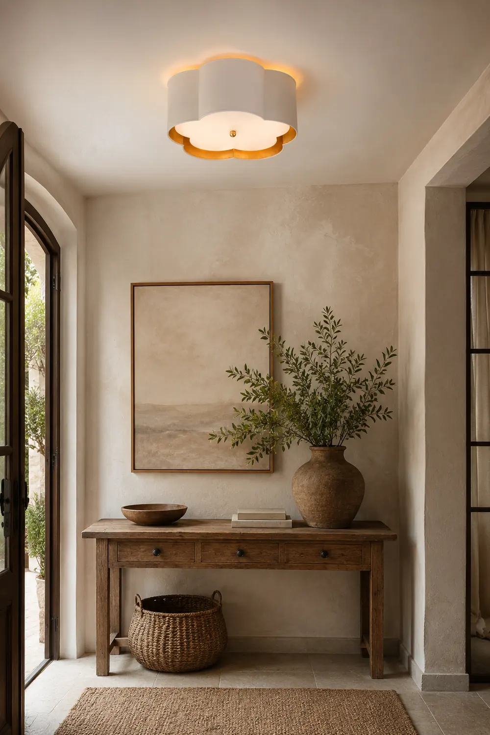 Scalloped Gold Trim Ceiling Light - Lumpaz