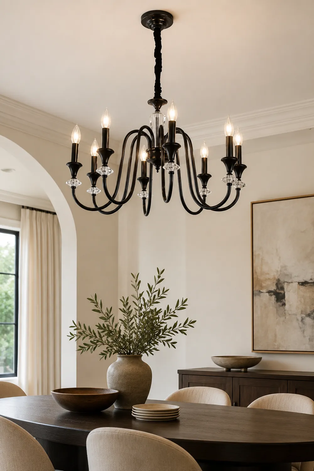 Vintage Iron Scroll Chandelier - Lumpaz