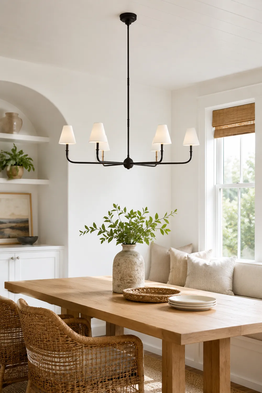 6-Arm Black Metal Chandelier - Lumpaz