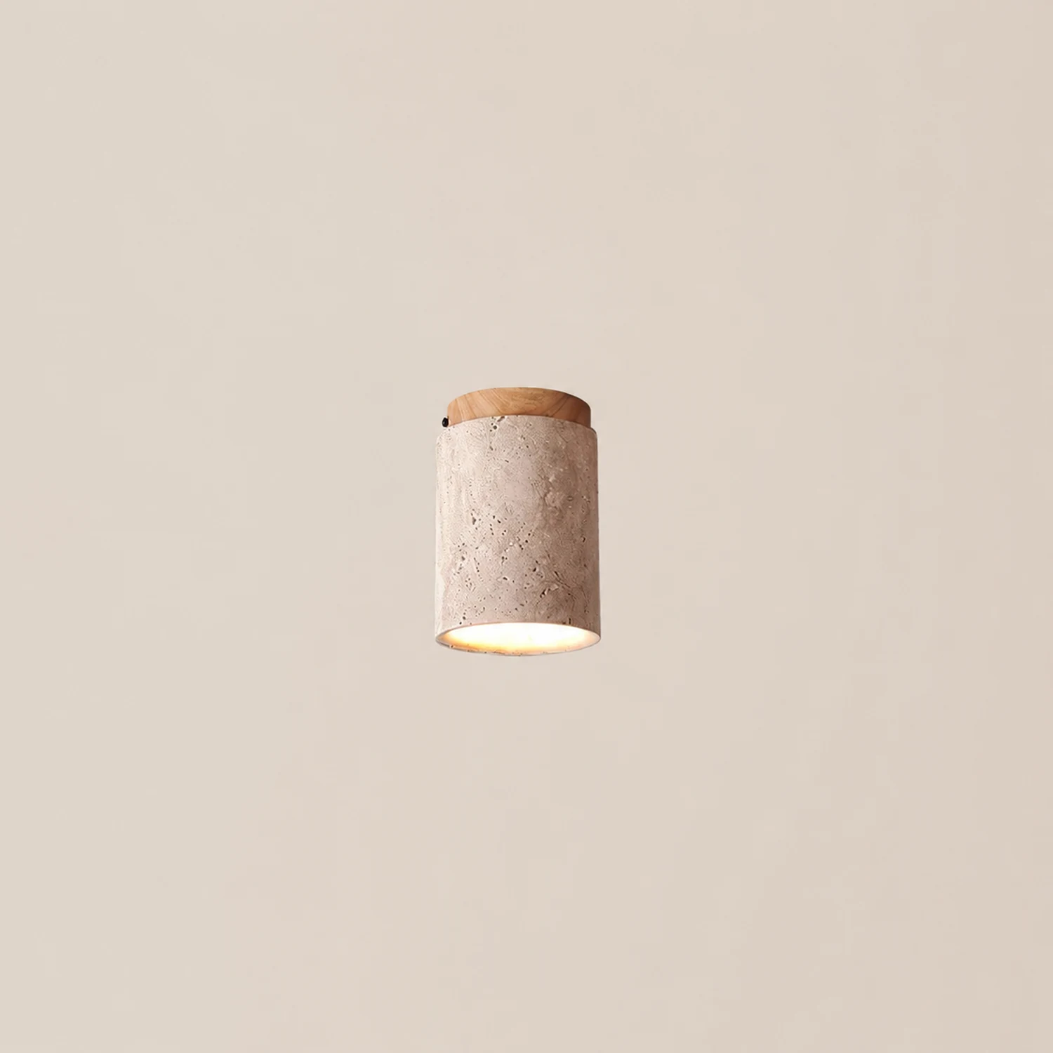 Wood and Stone Modern Flush Mount Light - Lumpaz