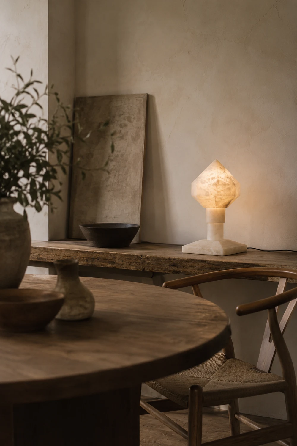 Alabaster Pyramid Table Light - Lumpaz