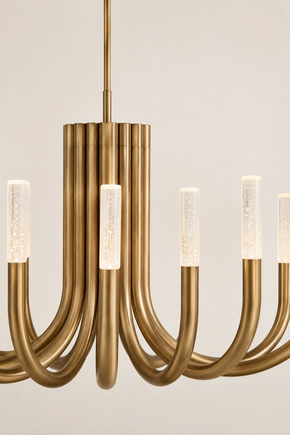 Rousseau Modern Black Linear Candle Chandelier - Lumpaz