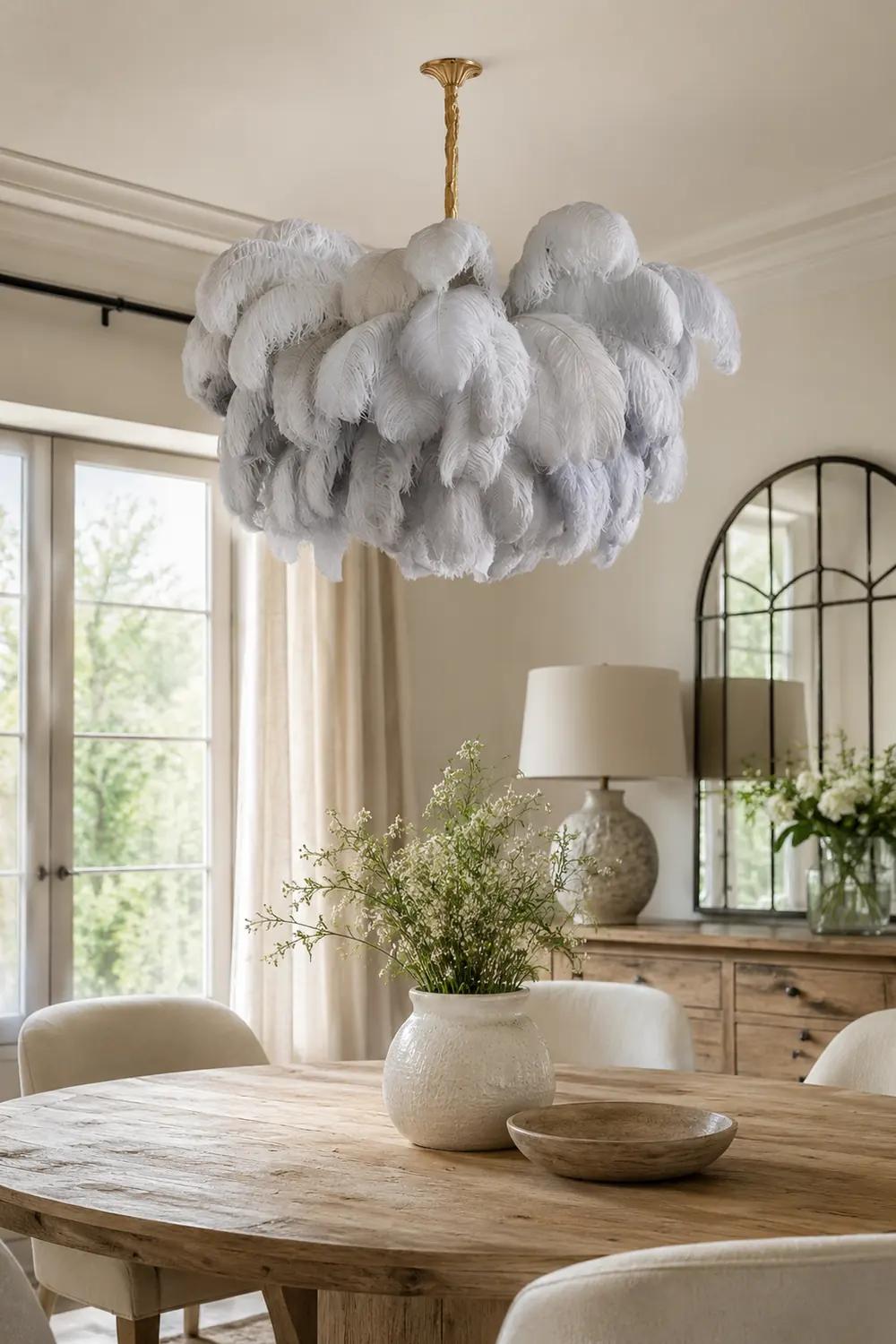 Colorful Ostrich Feather Chandelier - Lumpaz