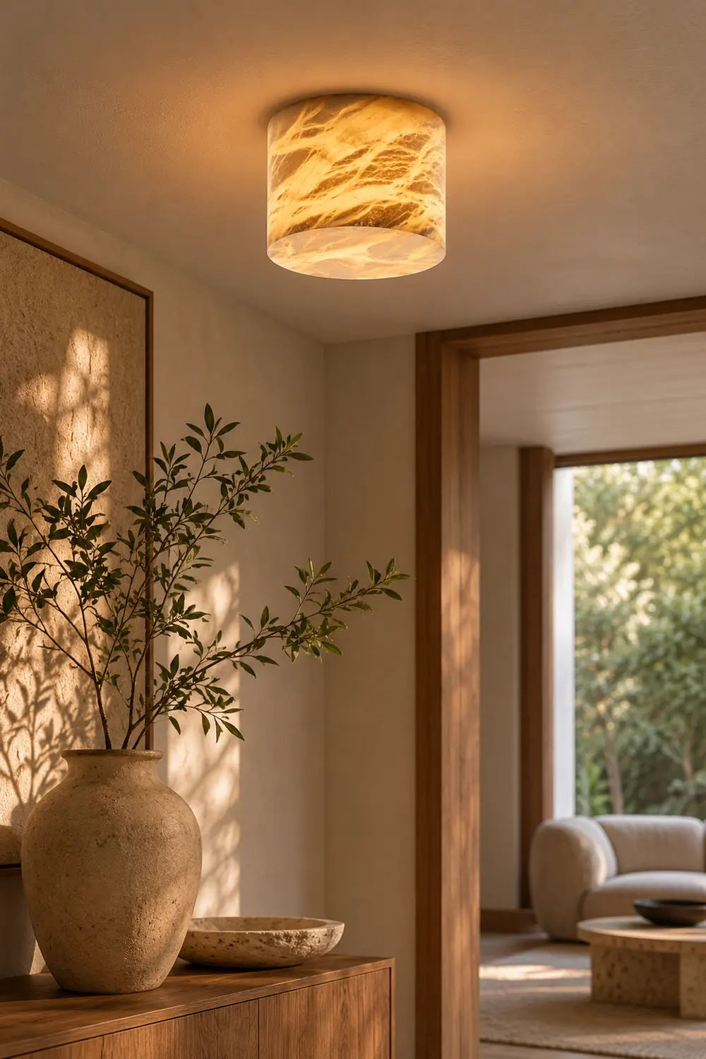 Small Alabaster Ceiling Light - Lumpaz