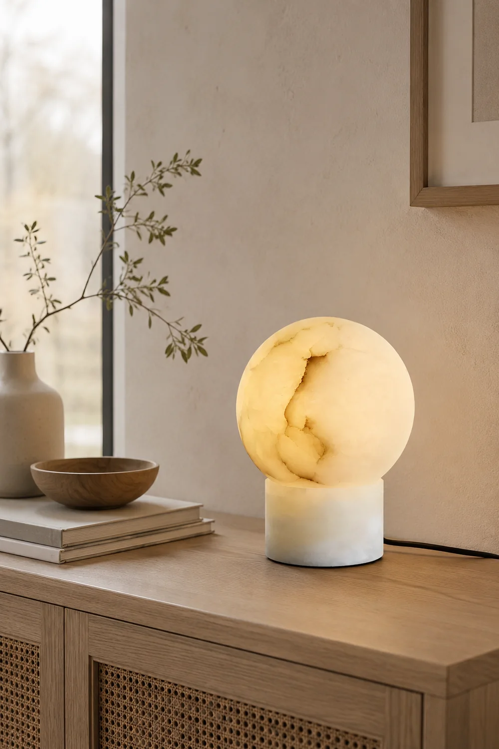 Globe Alabaster Table Lamp - Lumpaz