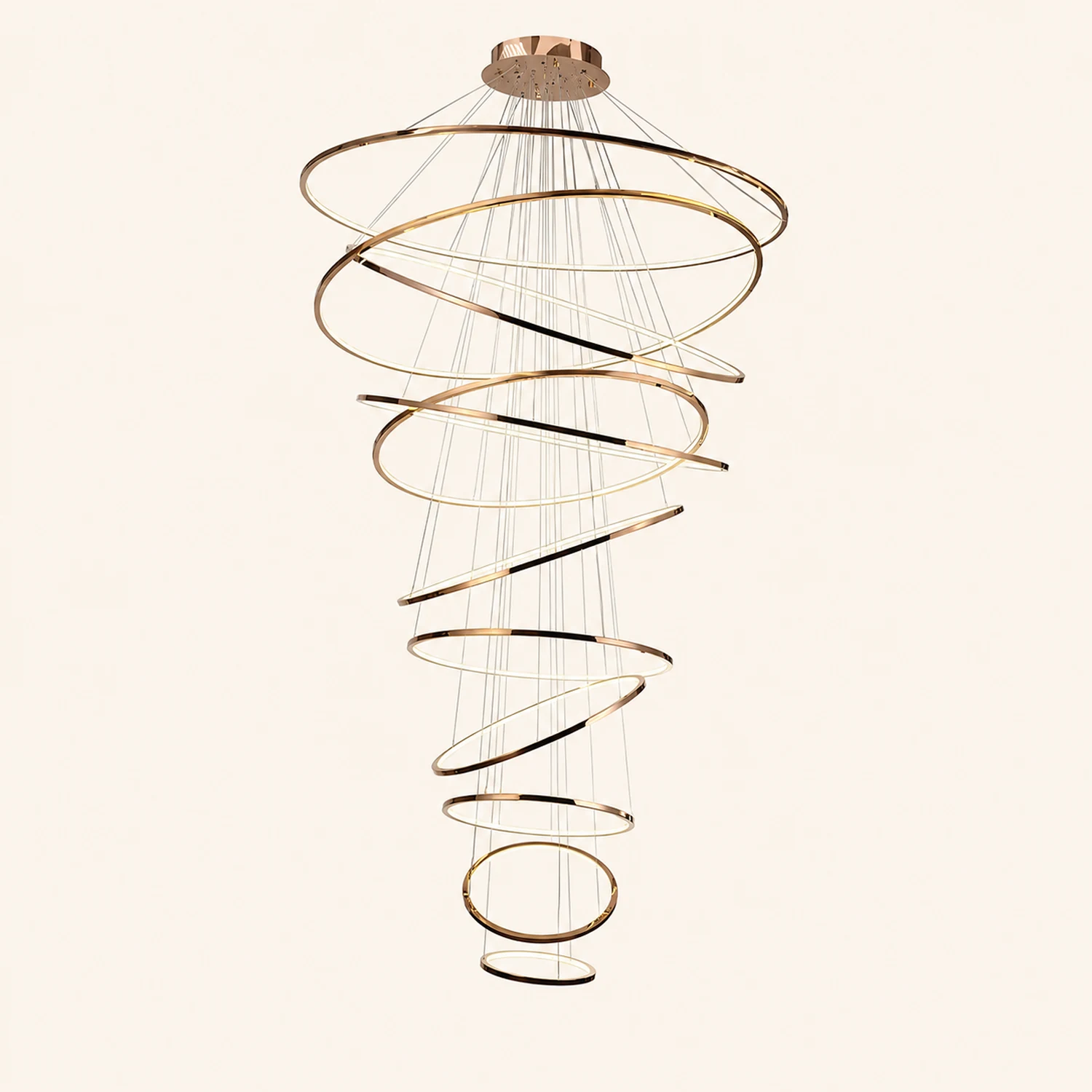 TLANX Large Tiered Ring Foyer Chandelier - Lumpaz