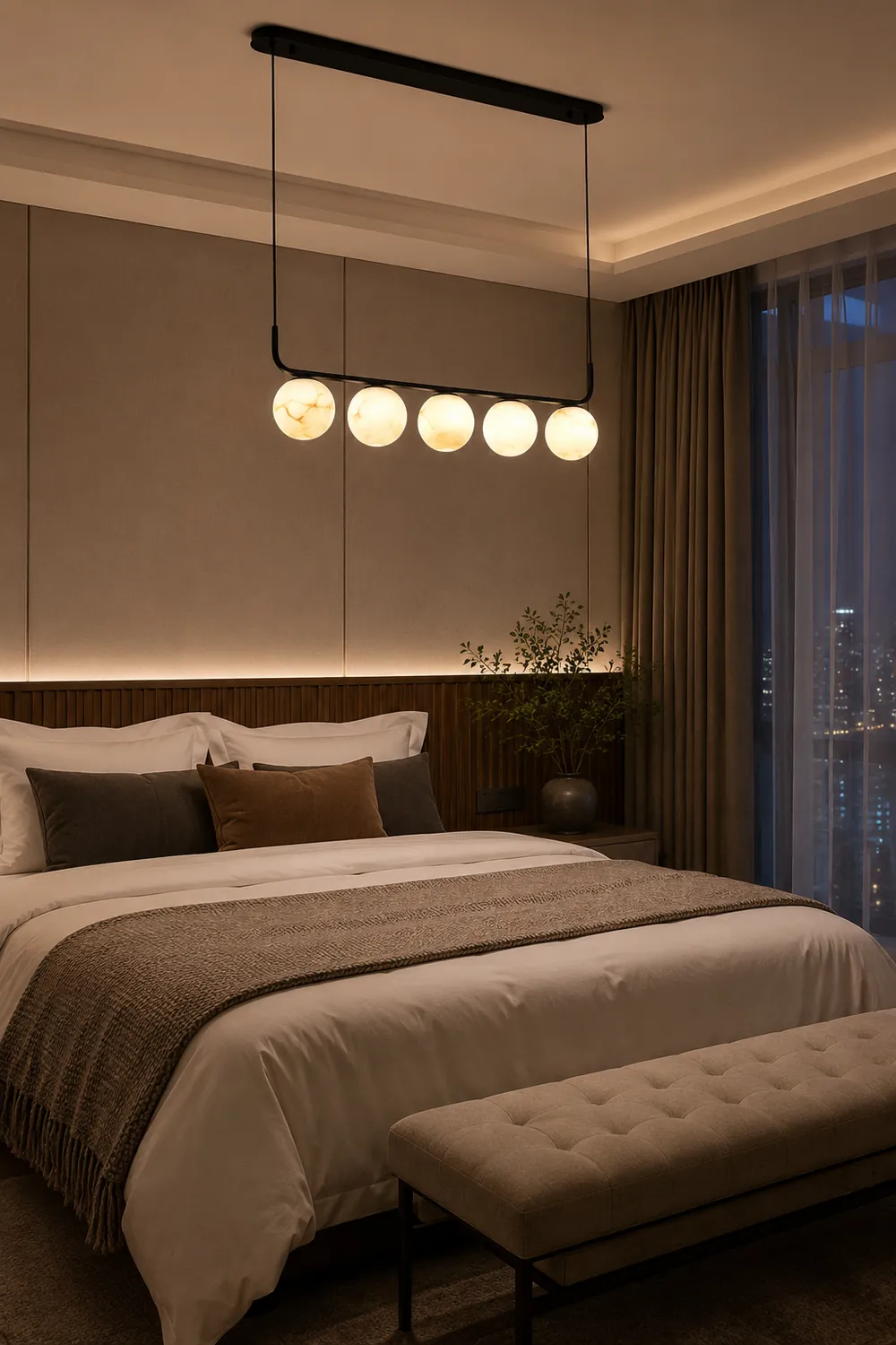 Tribeca Rohr 5 Alabaster Pendant Lamp - Lumpaz