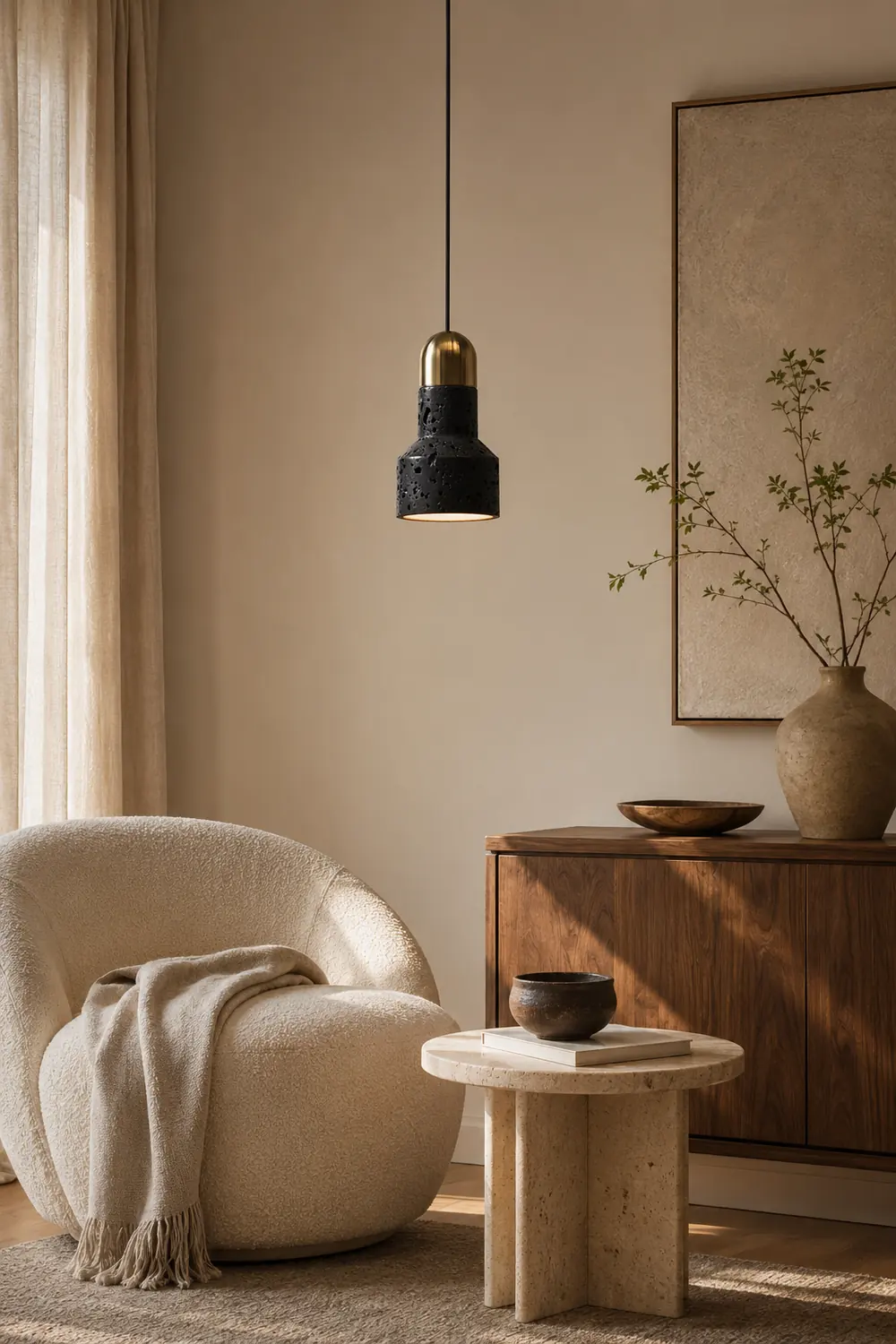 Volcanic Rock Textured Pendant Lamp - Lumpaz