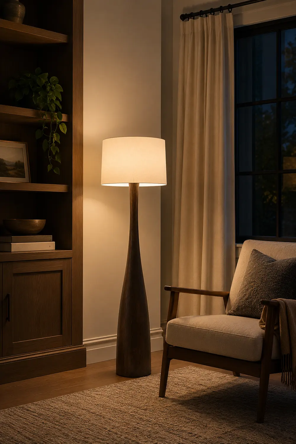 Truxton Solid Wood Floor Lamp - Lumpaz