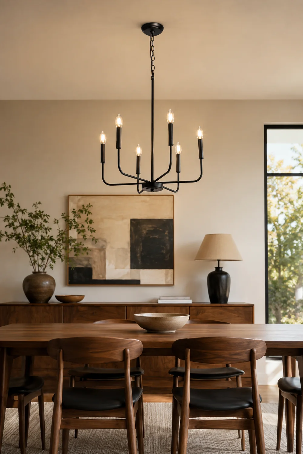 Modern Black Candlestick Chandelier - Lumpaz