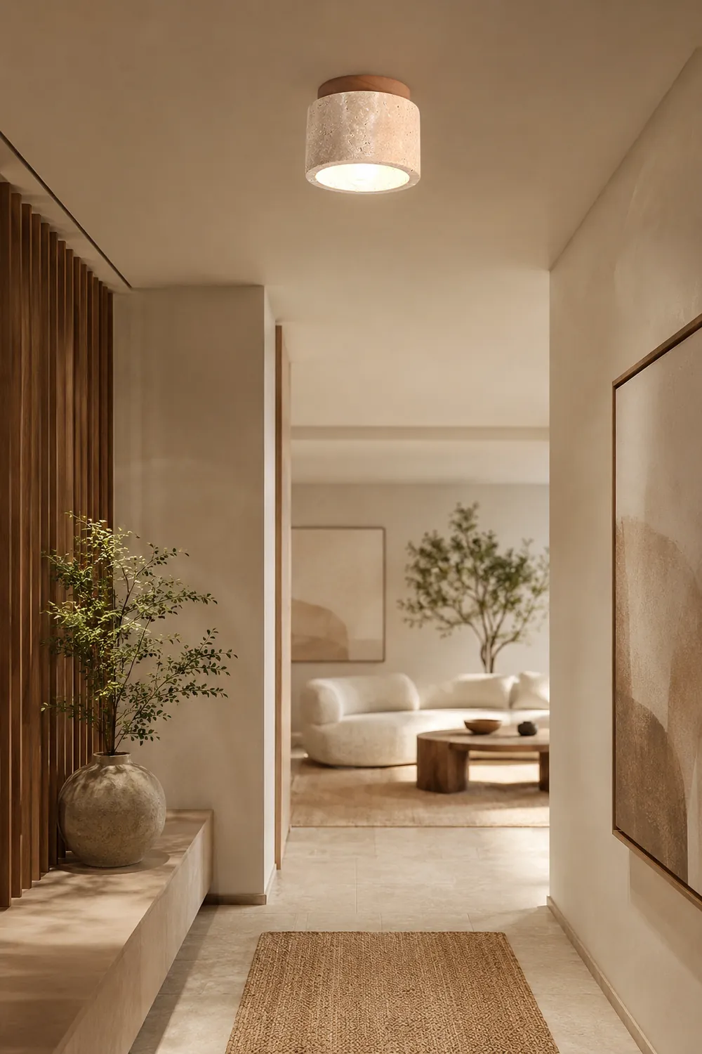 Minimalist Rustic Stone Ceiling Light - Lumpaz