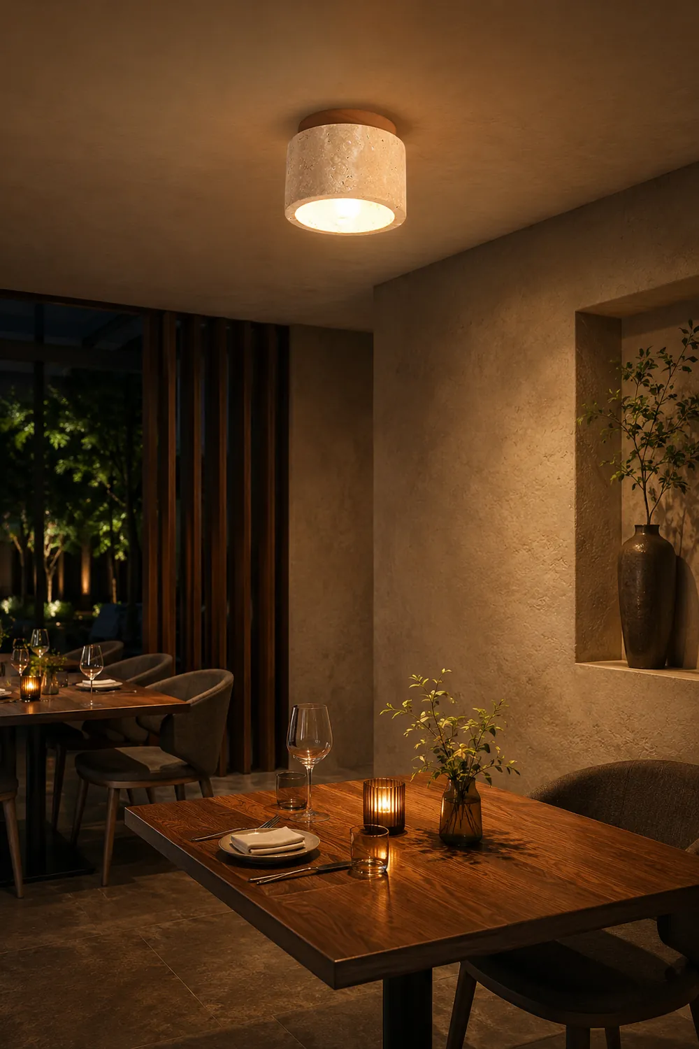 Minimalist Rustic Stone Ceiling Light - Lumpaz
