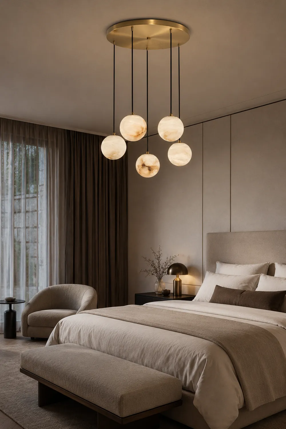 Luxury Multi-Globe Alabaster Pendant Light - Lumpaz