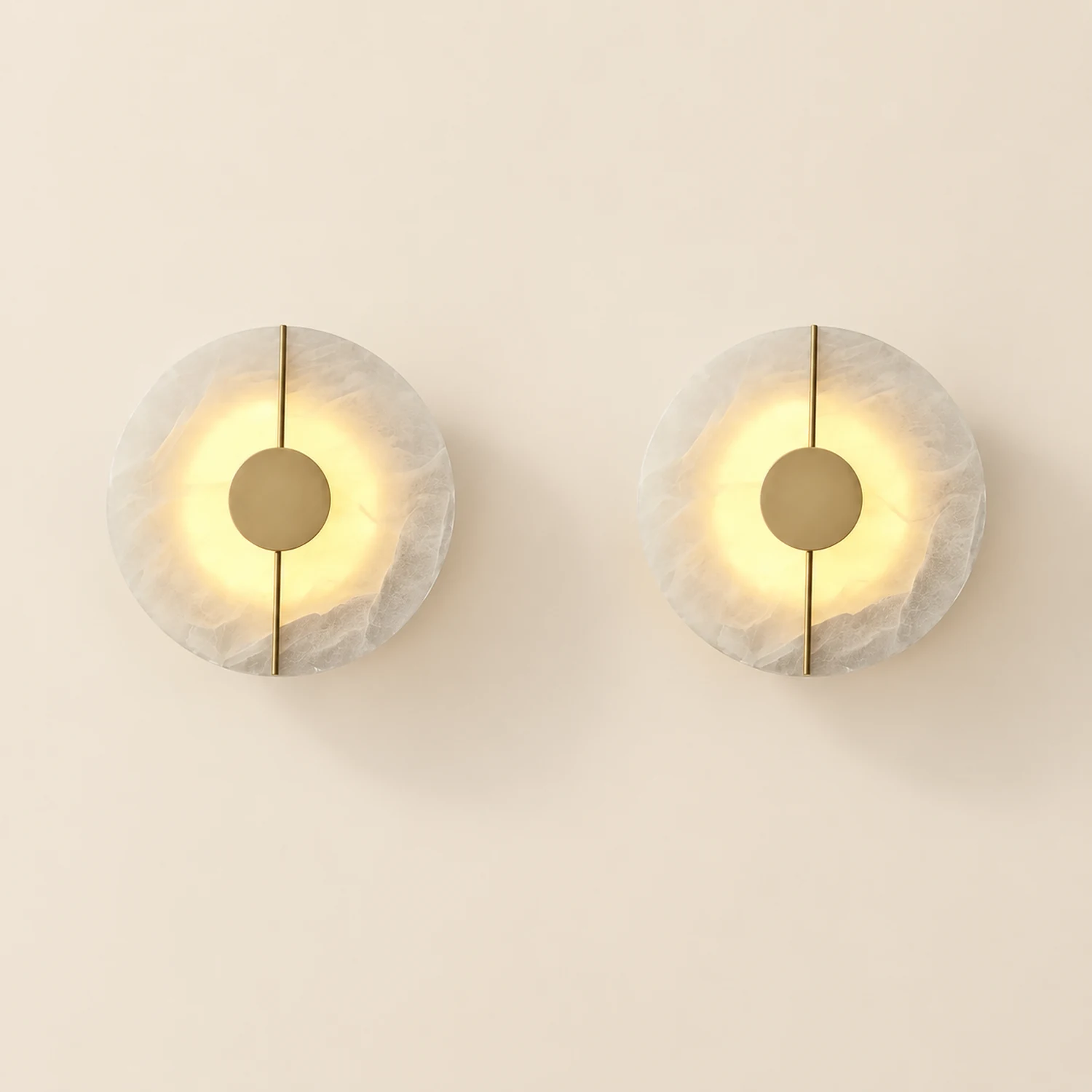 Zen Harmony Round Marble Wall Light - Lumpaz