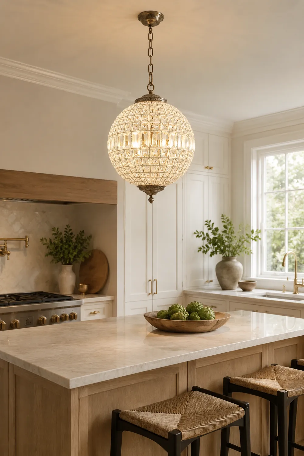 Vintage style crystal ball Pendant Light - Lumpaz