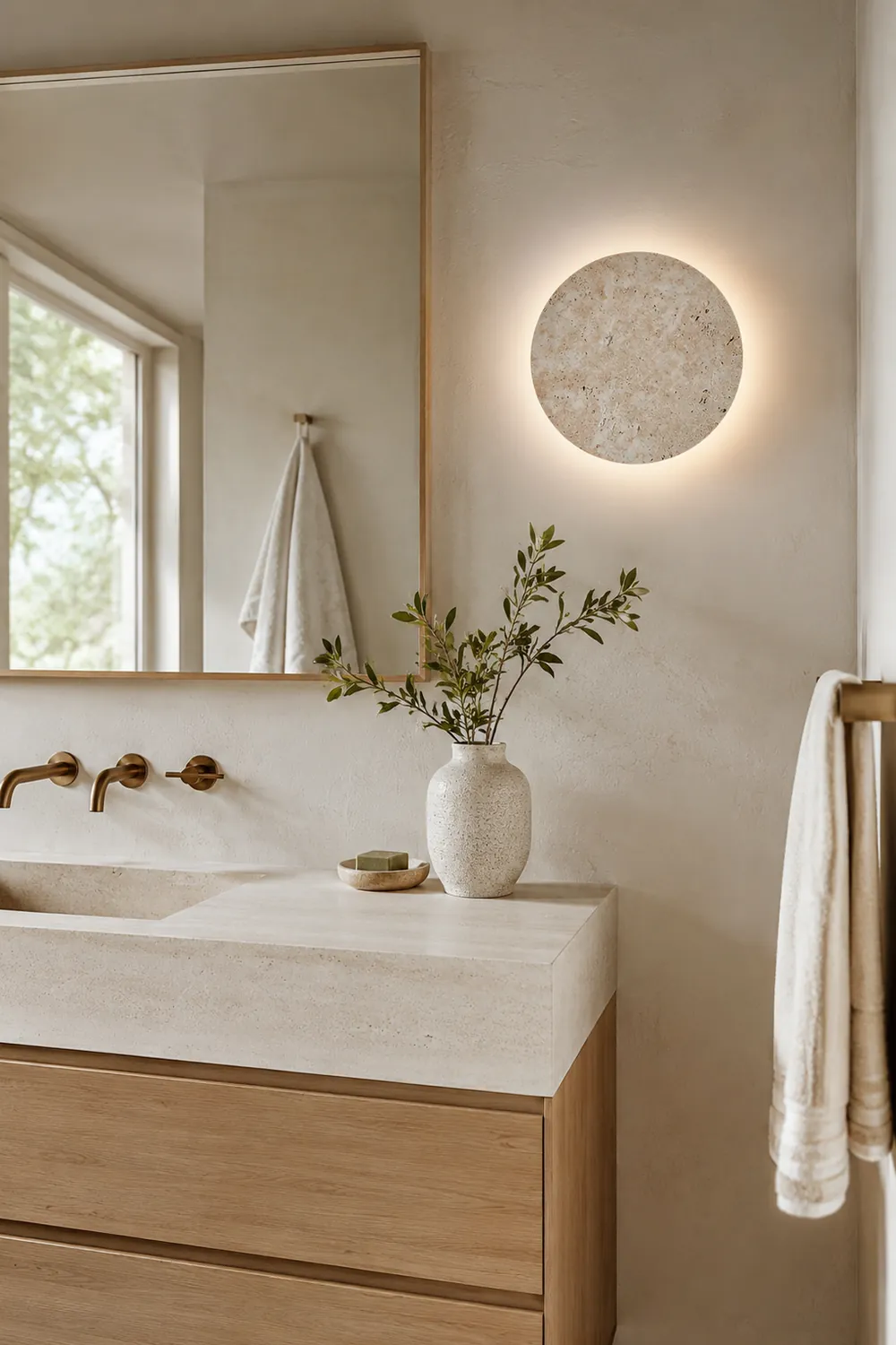 Round Natural Stone LED Wall Light - Lumpaz