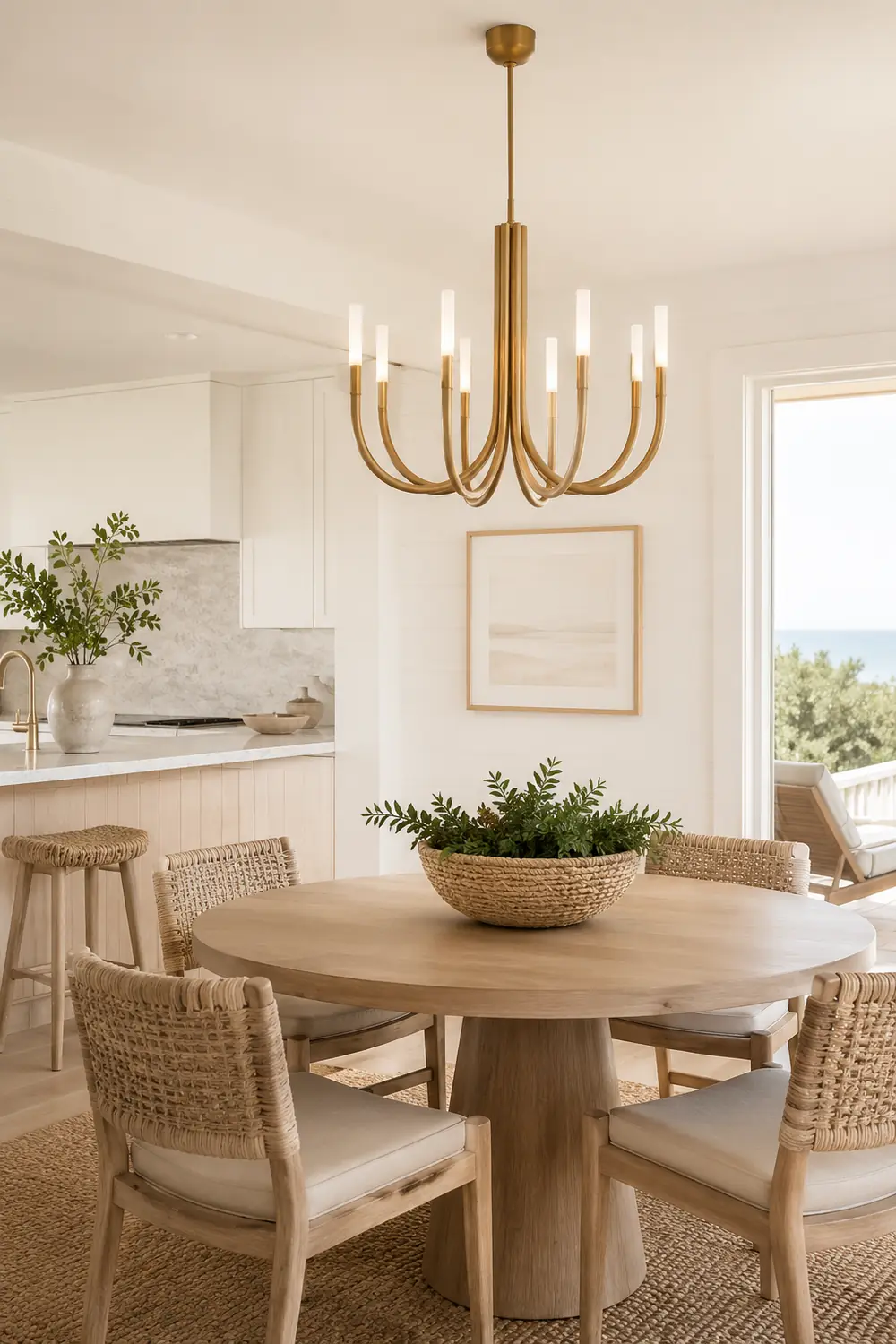 Rousseau 8-Light Brass Candle Chandelier - Lumpaz