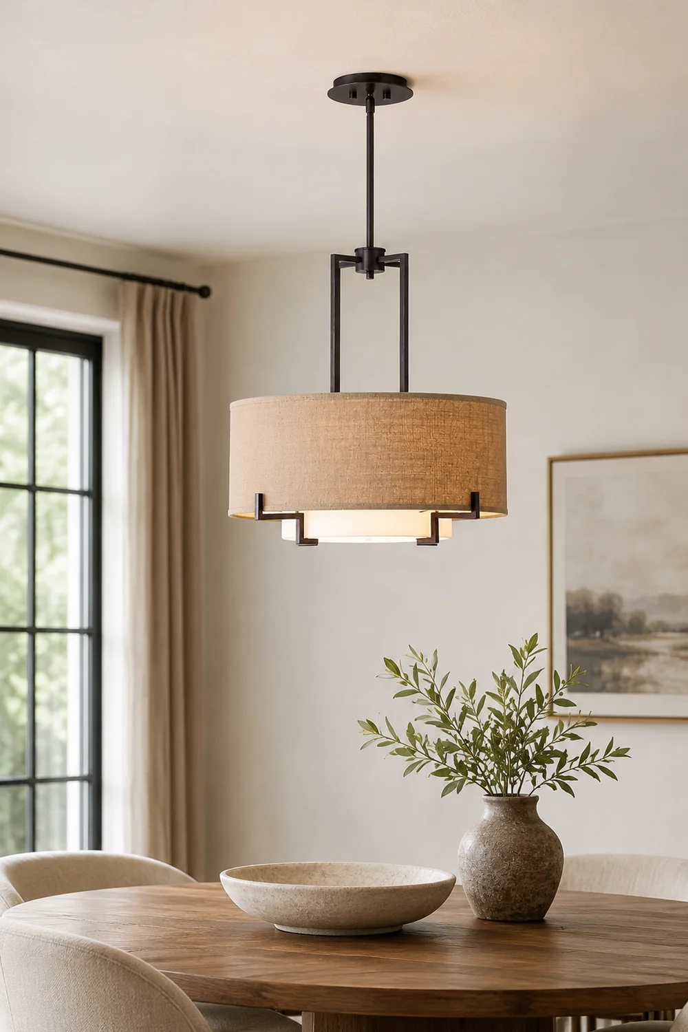 Concentric Shade Layered Fabric Pendant Lamp - Lumpaz
