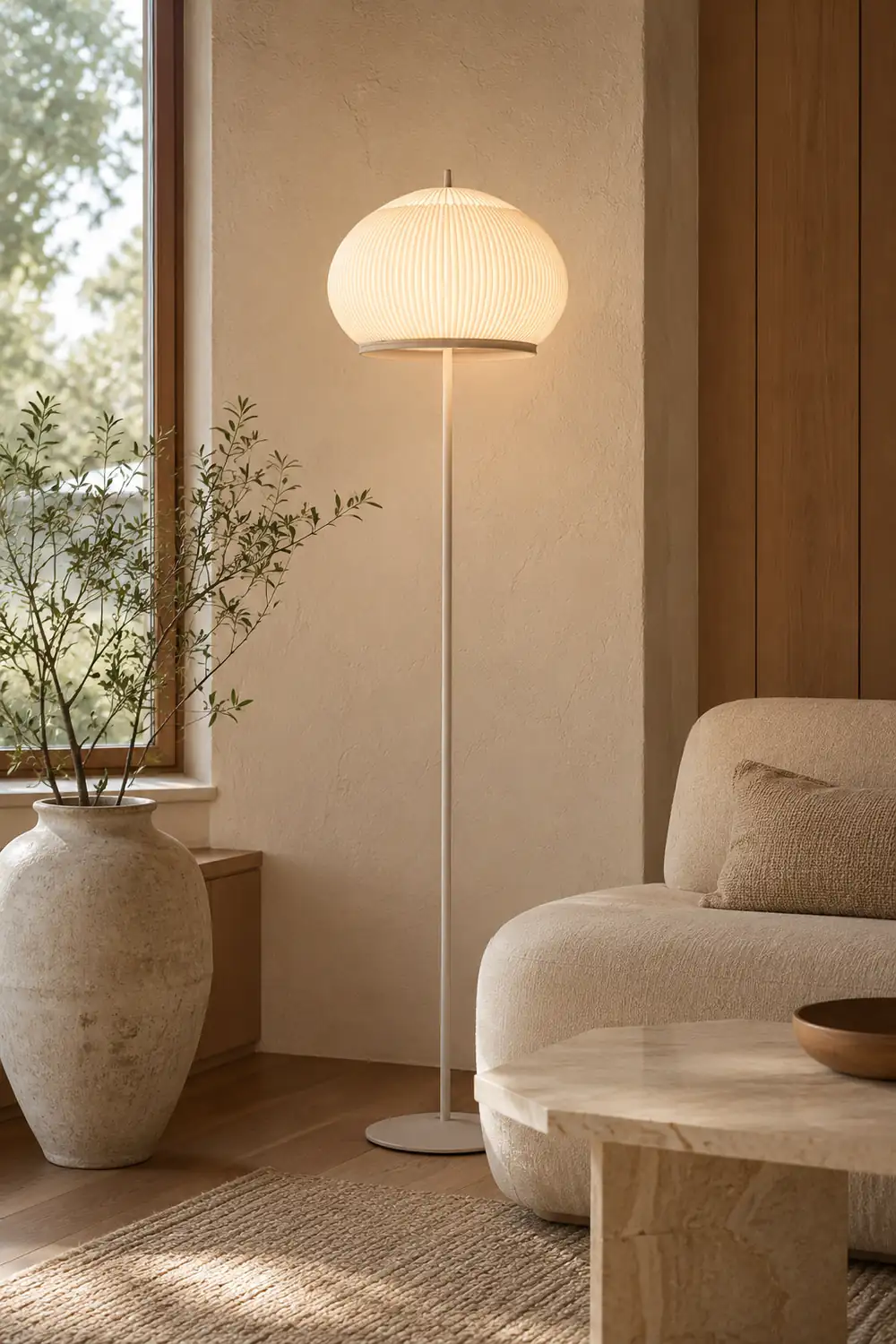 Knitted Round Lantern Floor Lamp - Lumpaz
