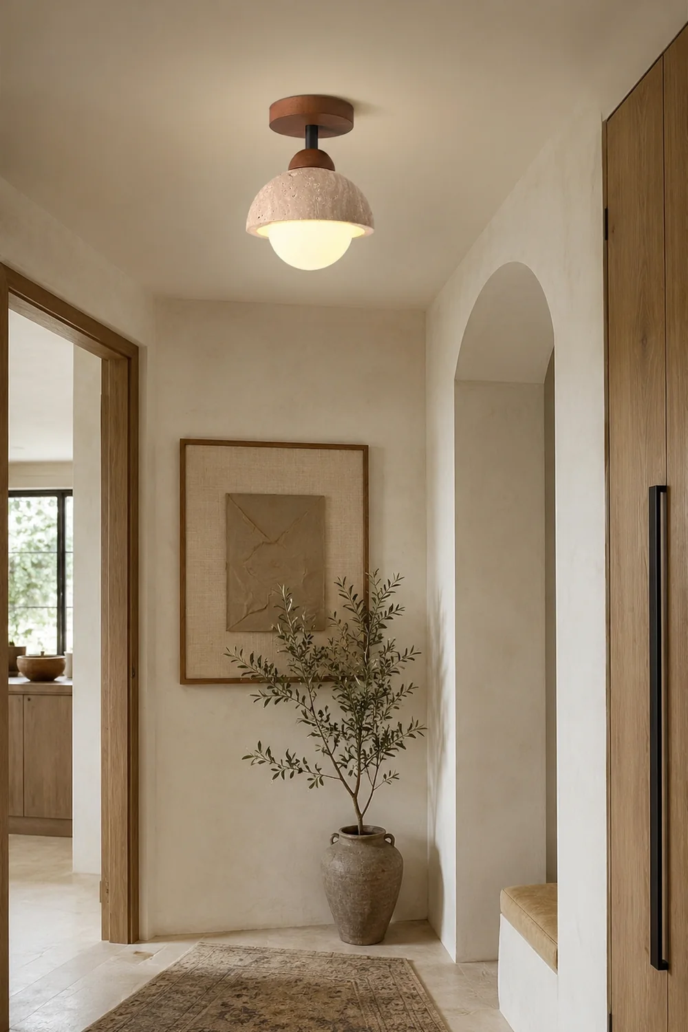 Travertine Flush Mount Ceiling Light - Lumpaz