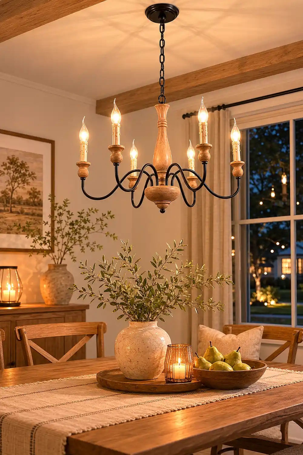 Rustic Farmhouse Candlestick Chandelier - Lumpaz