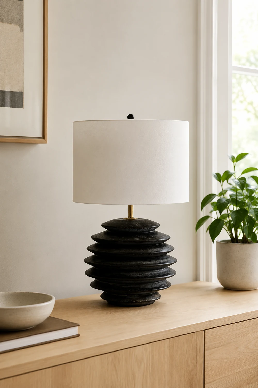 Modern Accordion Round Table Lamp - Lumpaz