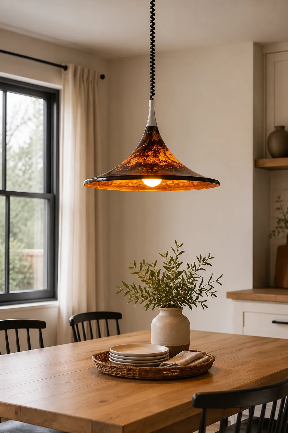 Vintage painted adjustable Pendant Light - Lumpaz
