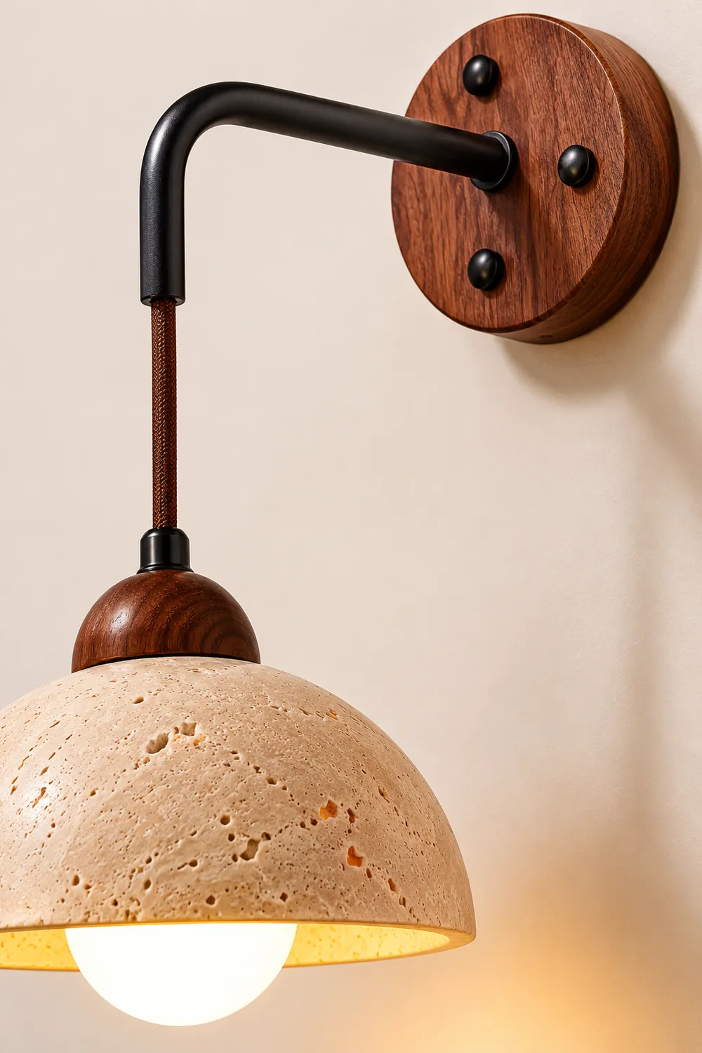 Wabi-sabi texture stone wall lamp - Lumpaz