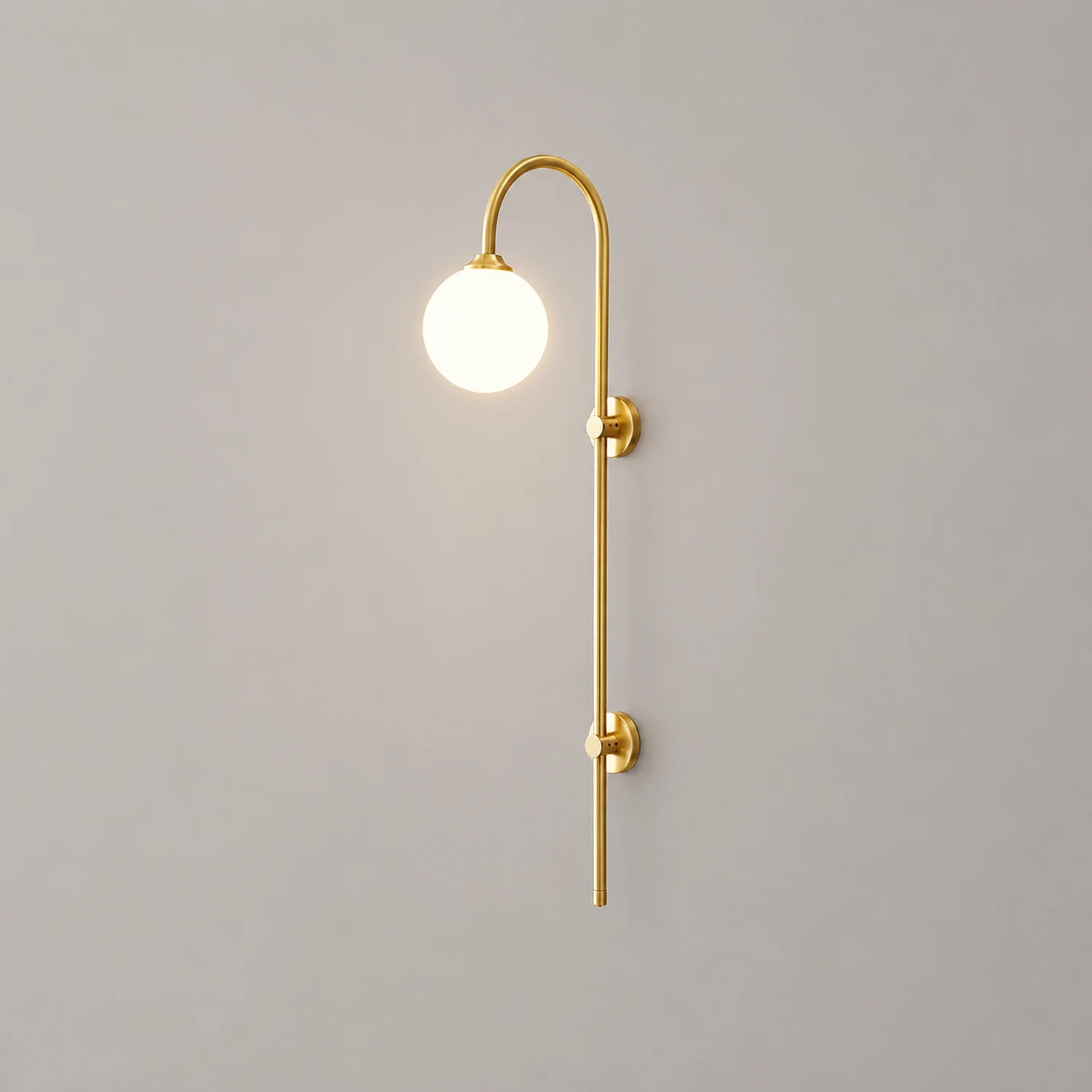 Brass Globe Arm Wall Sconce - Lumpaz