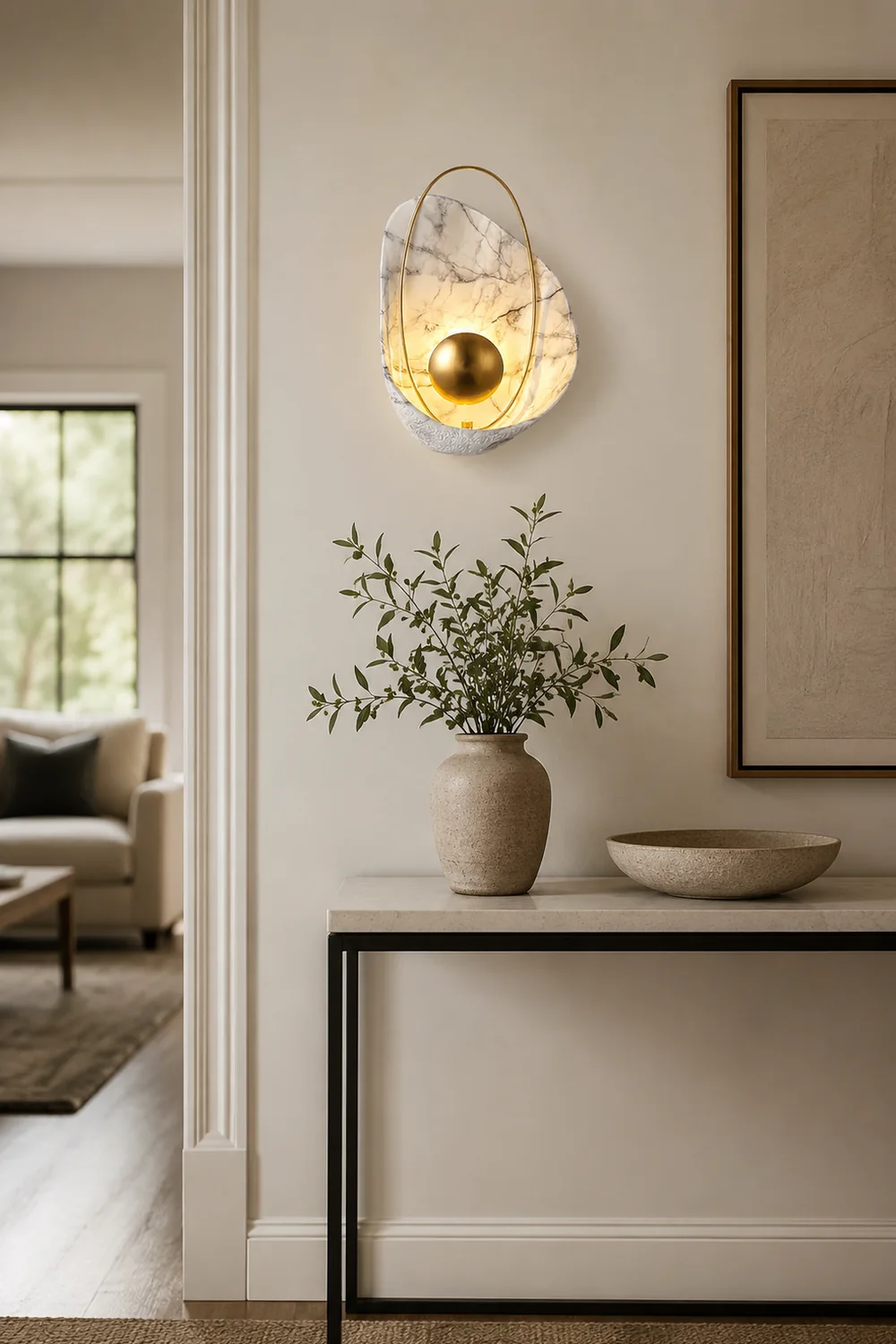 Artisan Shell Marble Wall Sconce - Lumpaz