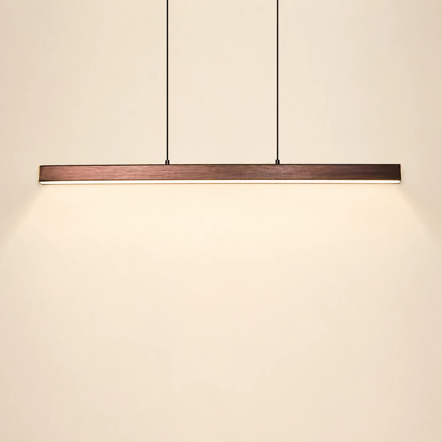Walnut minimalist wood chandelier - Lumpaz