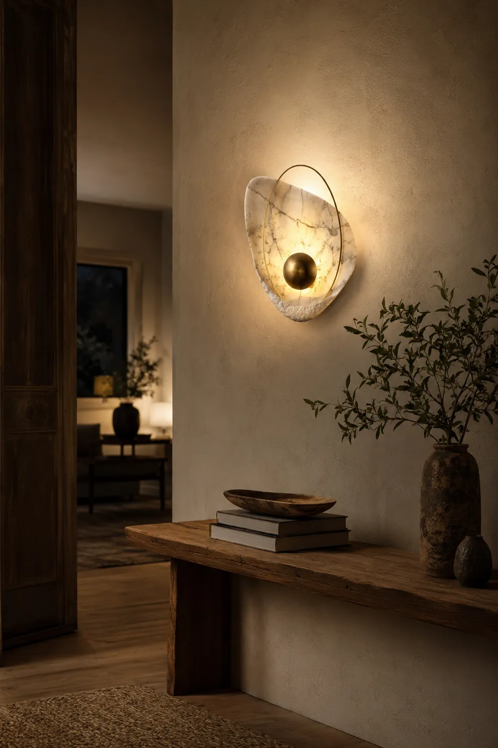 Artisan Shell Marble Wall Sconce - Lumpaz
