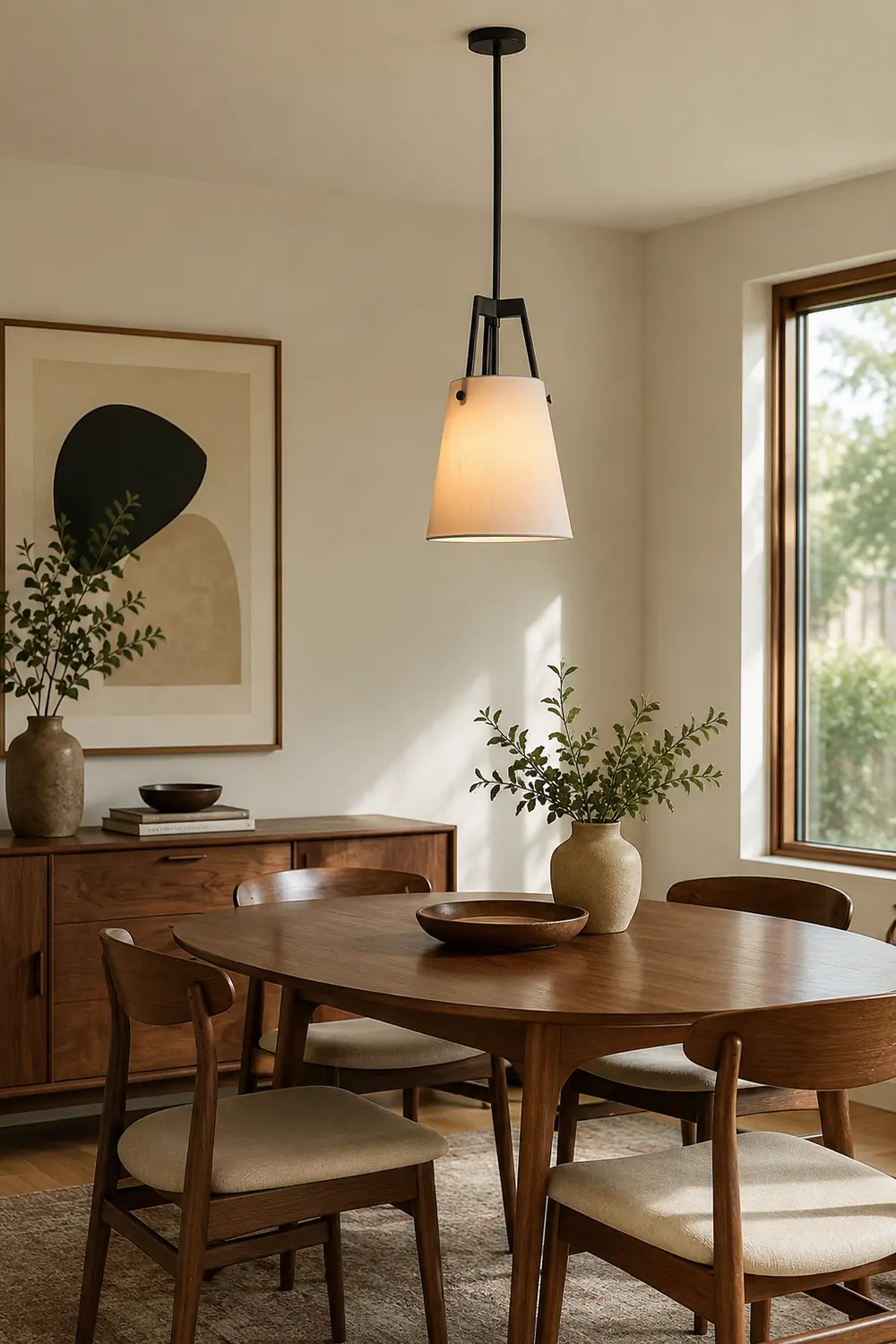 Modern Fabric Shade Corniche Pendant Lamp - Lumpaz