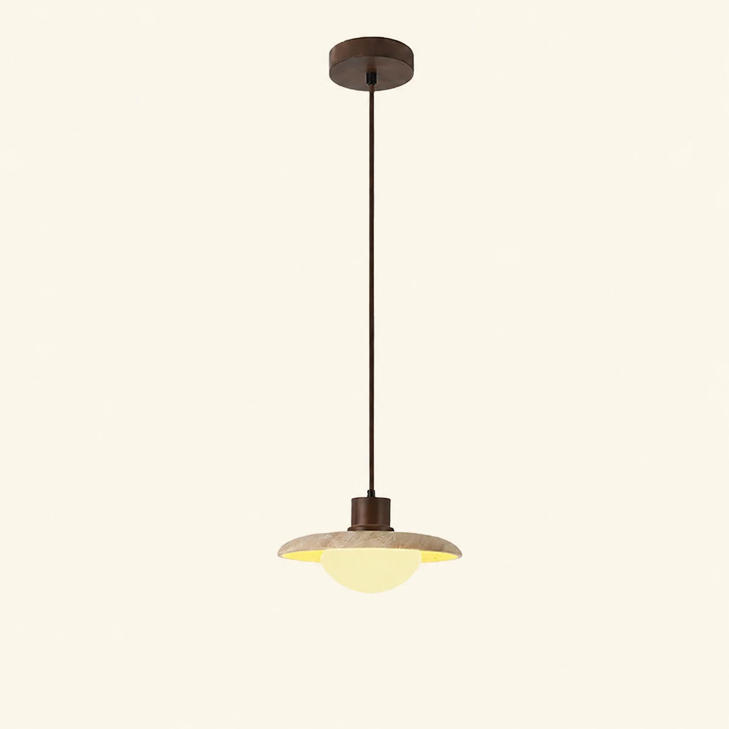 Japanese Modern Travertine Hanging Light - Lumpaz