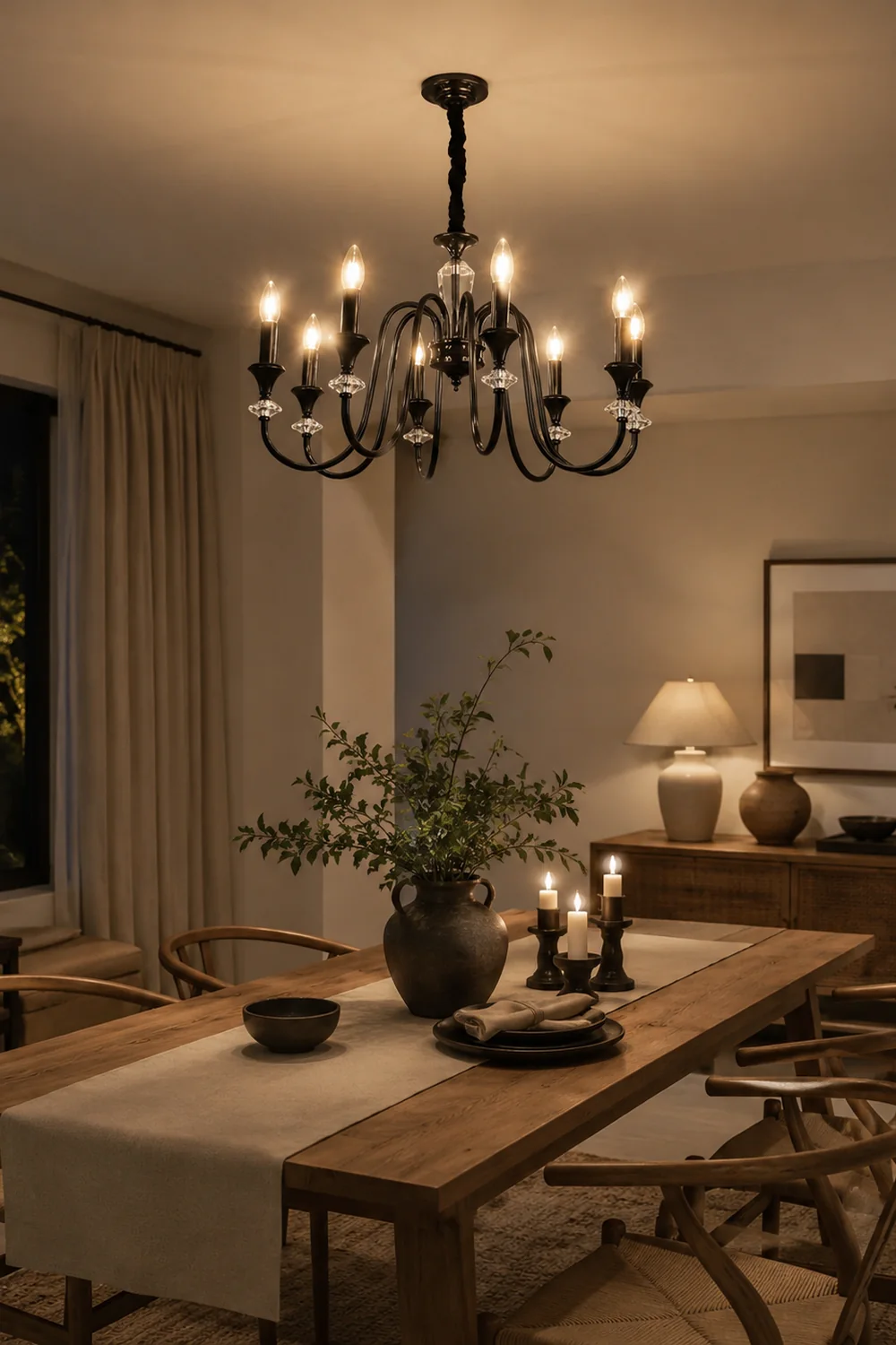 Vintage Iron Scroll Chandelier - Lumpaz