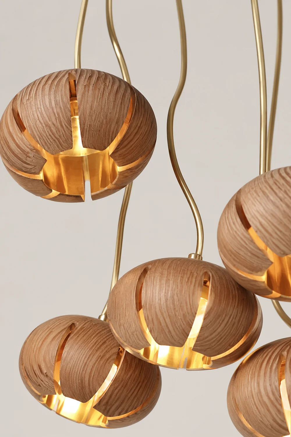 Wood Pumpkin Cluster Chandelier - Lumpaz