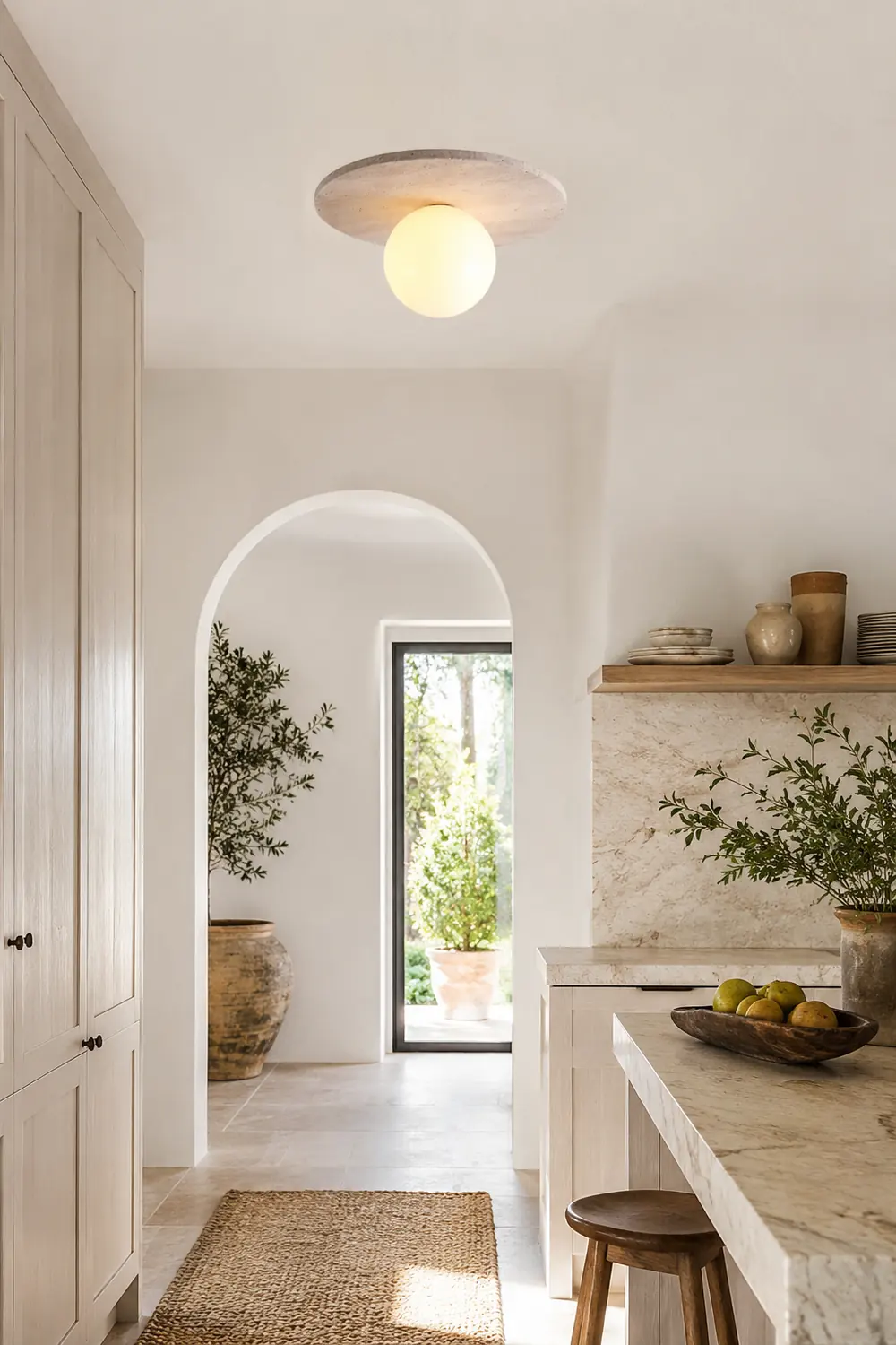 Minimalist Stone Disc Ceiling Light - Lumpaz