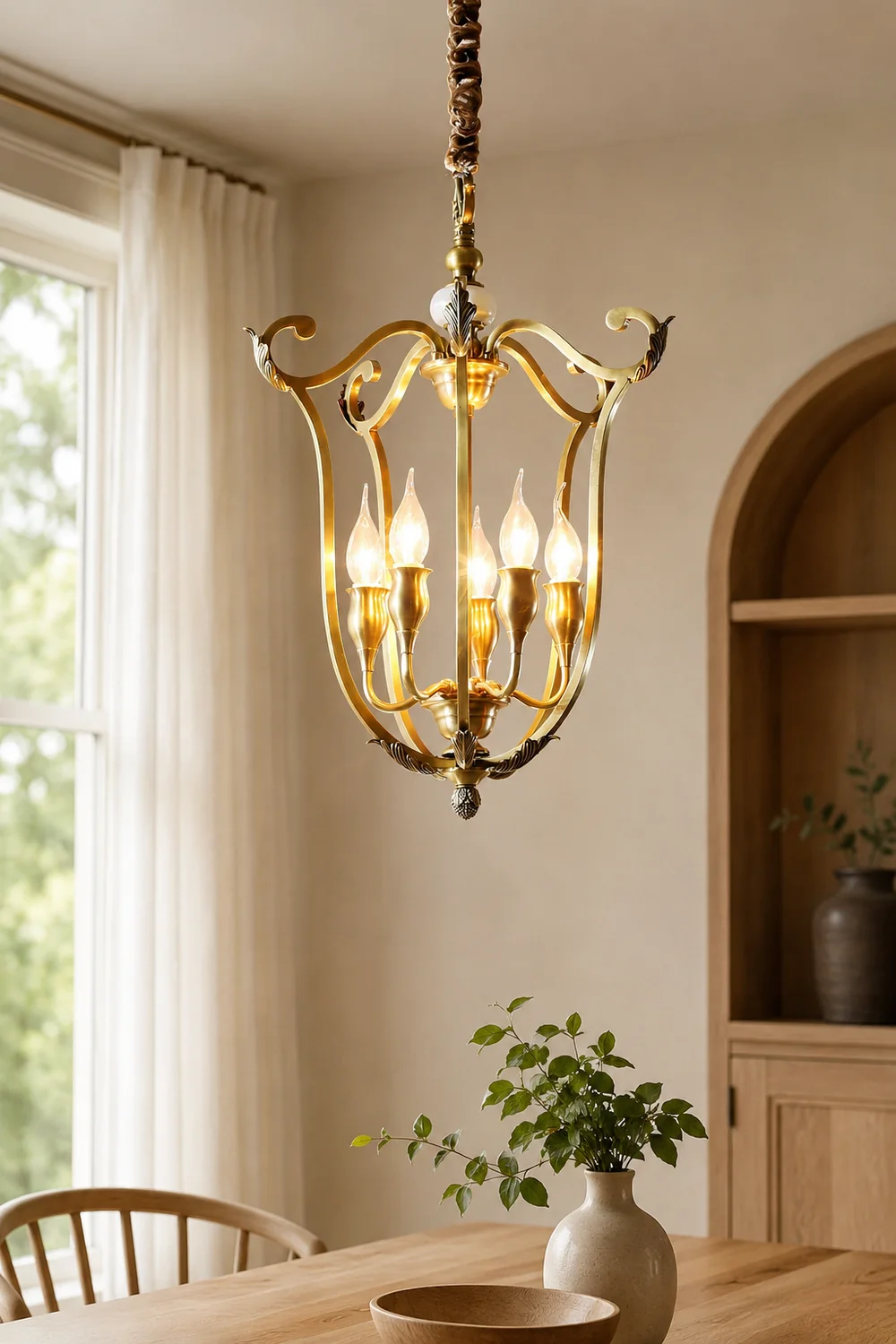 Classical carved candle chandelier - Lumpaz