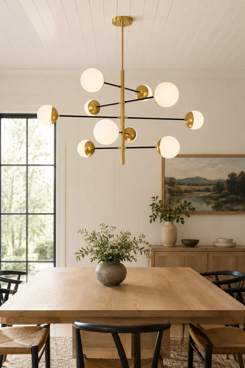 10-Globe Modern Brass Chandelier - Lumpaz