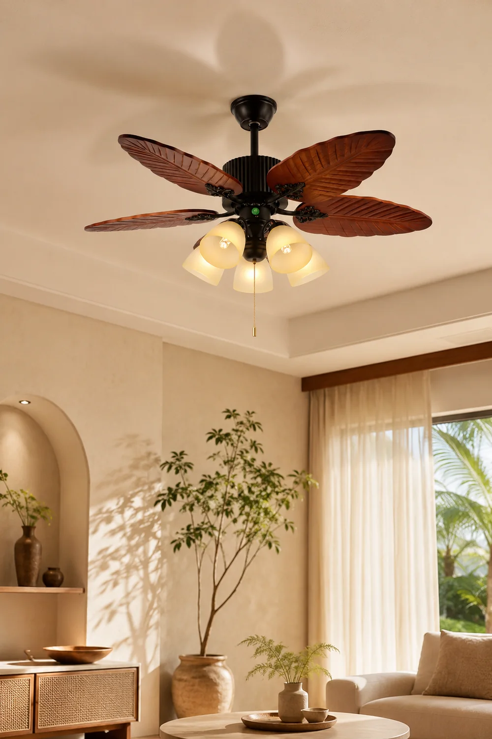 Palm Tropical Ceiling Fan Light - Lumpaz