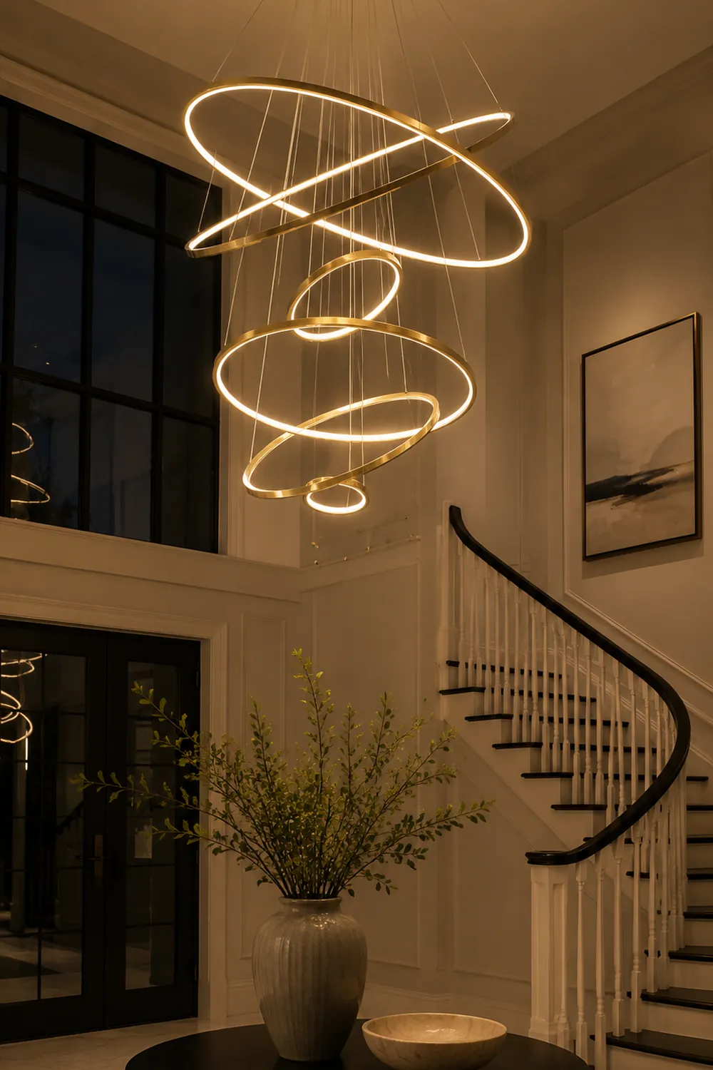TLANX Large Tiered Ring Foyer Chandelier - Lumpaz