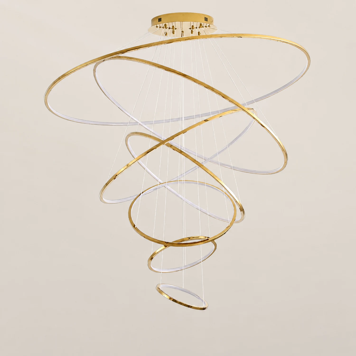 TLANX Large Tiered Ring Foyer Chandelier - Lumpaz