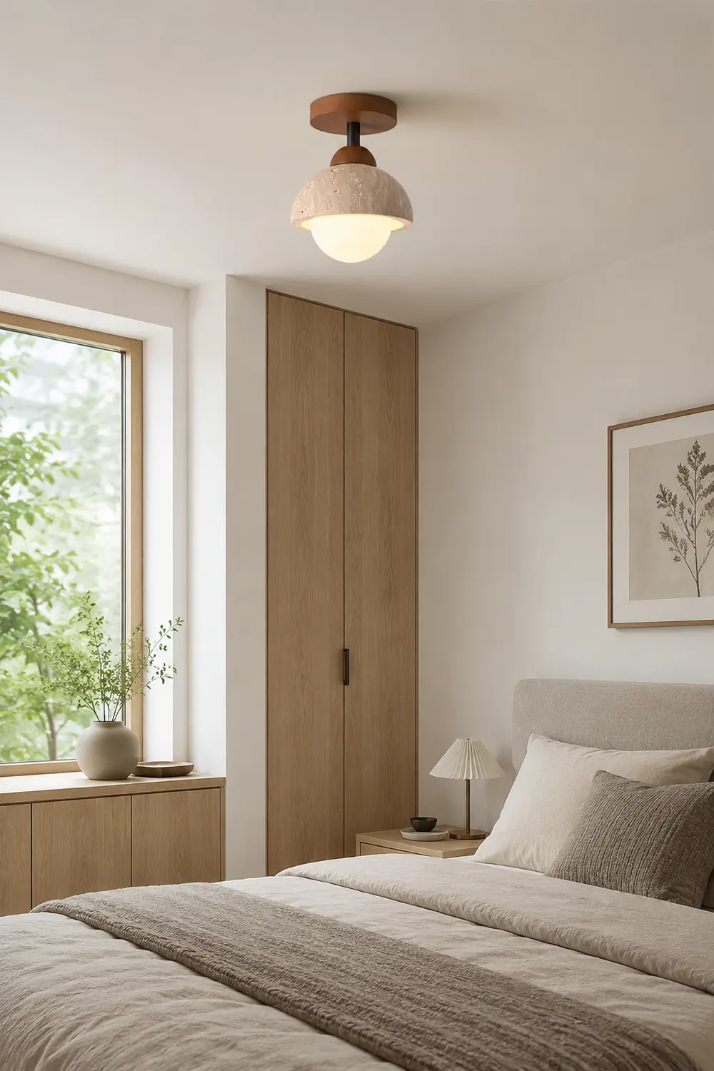 Travertine Flush Mount Ceiling Light - Lumpaz
