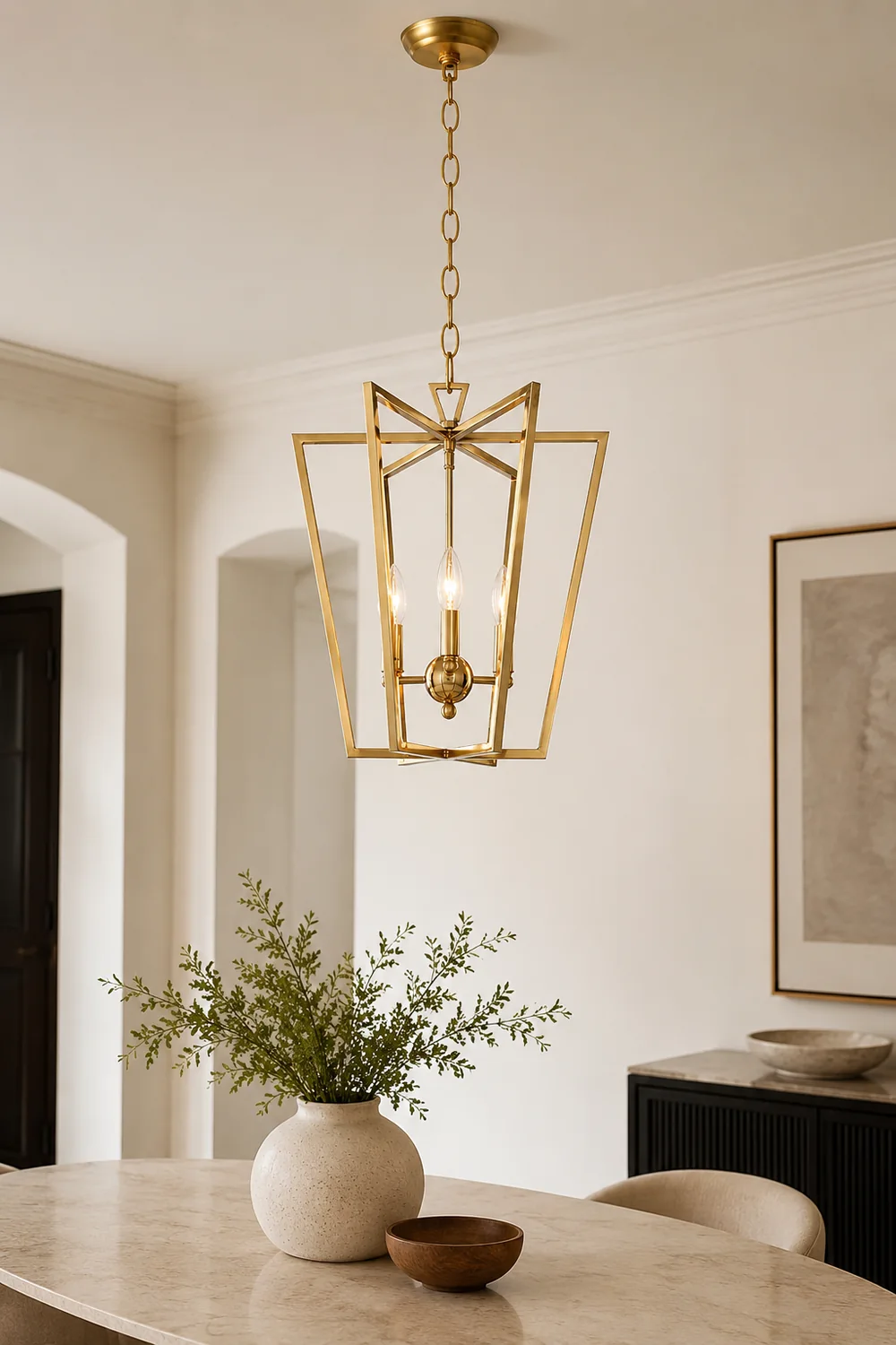 Frame gold cage chandelier - Lumpaz